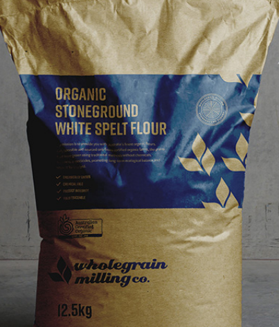 FLOUR WHITE SPELT ORGANIC STONEGROUND WHOLEGRAIN MILLING 12.5kg 