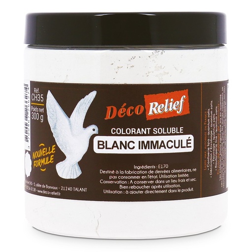 [TITDIOX300] DECO RELIEF COLORANT BLANC WHITE COLOUR POWDER LIPOSOLUBLE ***300G***