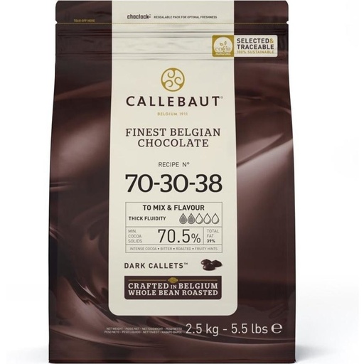 [CALLDARK702.5] CALLEBAUT 70-30-38 DARK CALLET 70.5% 2.5KG